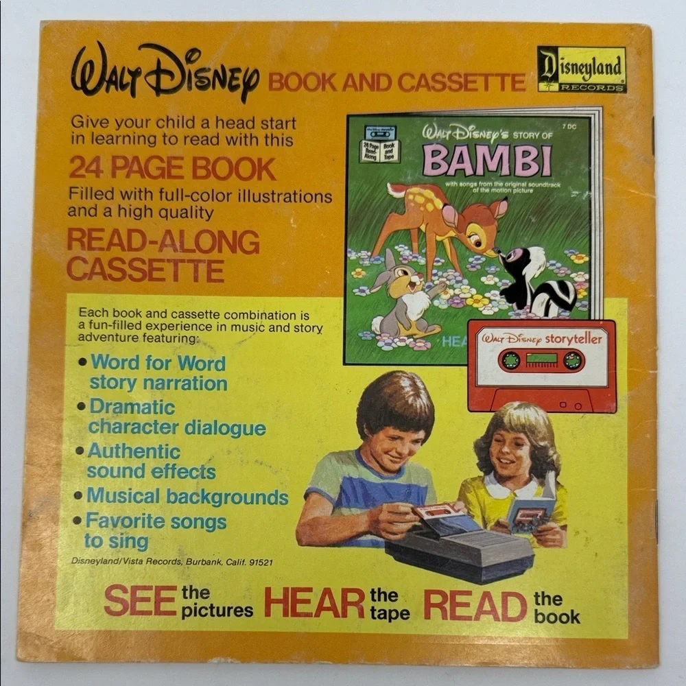 Vintage Walt Disney Kid’s Storybook “The Jungle Book”  (NO TAPE) 24 page book